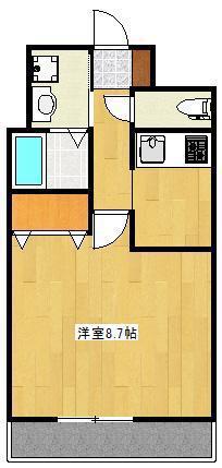 クロノス29新町(1K/9階)の間取り写真