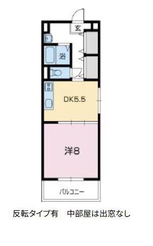 タムラヤマンション(1DK/2階)の間取り写真