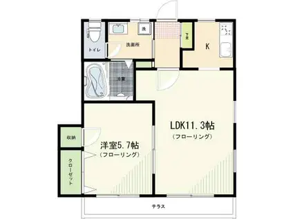 ロジプルニエ(1LDK/1階)の間取り写真