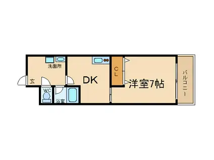 オルフェアIII番館(1K/3階)の間取り写真