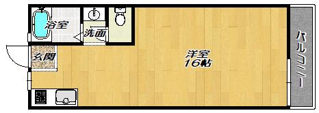マイヨジョーヌ野崎(ワンルーム/3階)の間取り写真