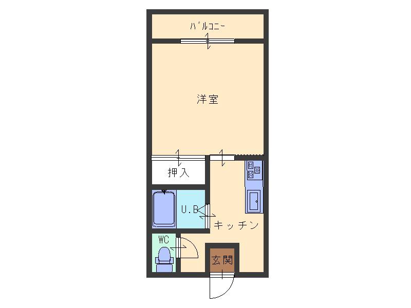 コーポ川口(1K/2階)の間取り写真