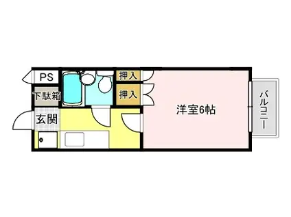 コーポ前田B棟(1K/2階)の間取り写真