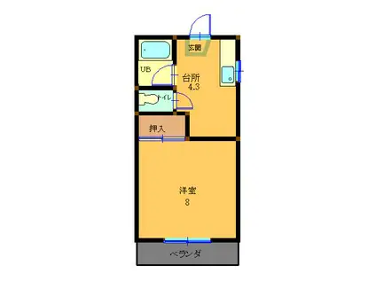 陽南コーポ(1K/1階)の間取り写真