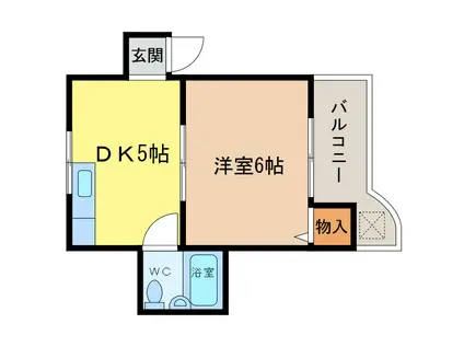 スカイハイツIII(1DK/3階)の間取り写真