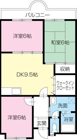 グリーンハイツ近藤(3DK/1階)の間取り写真