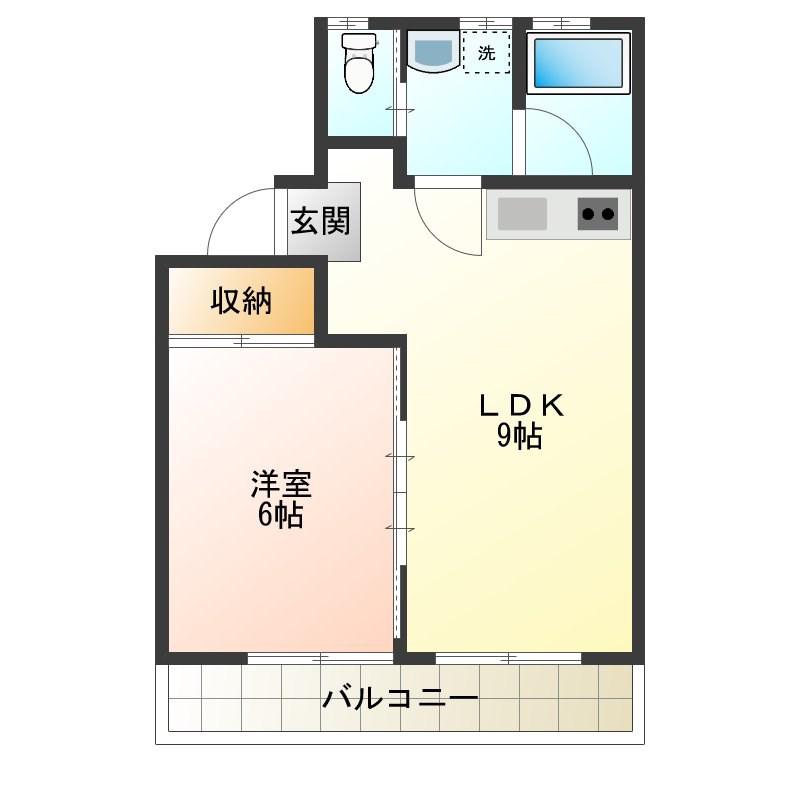 コーポアカツキII(1LDK/4階)の間取り写真