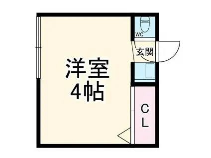 かつみ荘(ワンルーム/2階)の間取り写真