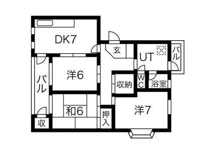 シャトー・イン・セシリア(3DK/2階)の間取り写真