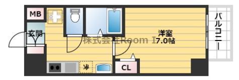 ラナップスクエア大阪城西(1K/8階)の間取り写真