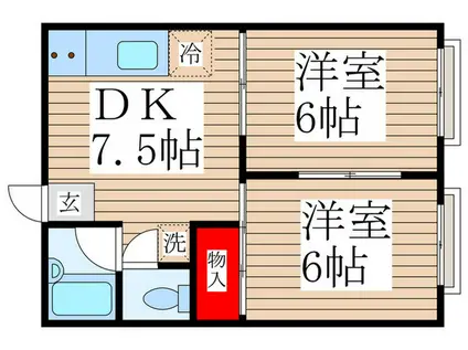手塚アパート(2DK/2階)の間取り写真