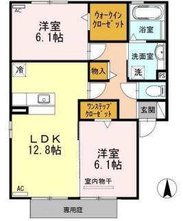 ビューコート(2LDK/1階)の間取り写真
