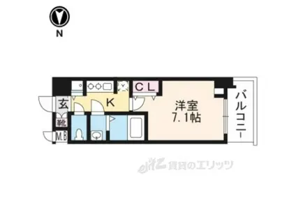 アドバンス京都ソナーレ(1K/2階)の間取り写真