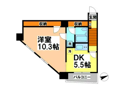 藤和シティスクエア吉祥寺(1DK/6階)の間取り写真