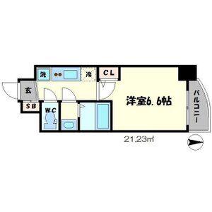 SERENITE谷四(1K/6階)の間取り写真