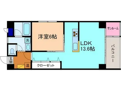 I.FLAT(1LDK/2階)の間取り写真