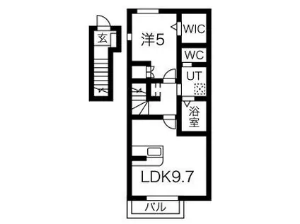 KOSMOSII(1LDK/2階)の間取り写真