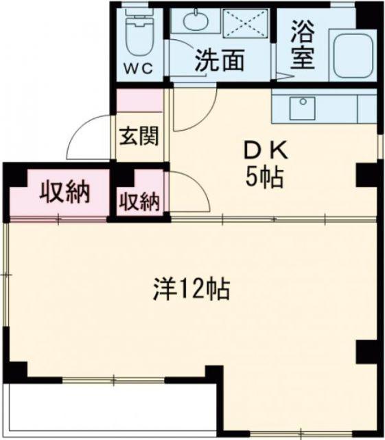 ユキハイツ(1DK/2階)の間取り写真