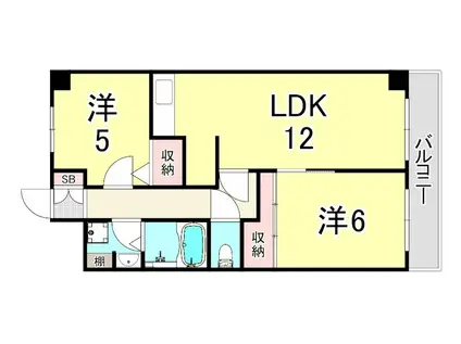 園田パークホームズ(2LDK/3階)の間取り写真