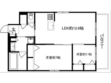 シャーメゾン壬生土居ノ内町(2LDK/1階)の間取り写真