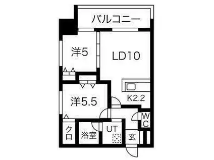 S-RESIDENCE円山表参道(2LDK/4階)の間取り写真