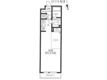 レジディア笹塚(ワンルーム/1階)の間取り写真