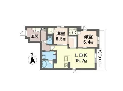 プラスシティ藤沢(2LDK/4階)の間取り写真