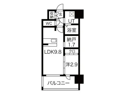 EST ONE HIGASHIOSAKAII(1SLDK/11階)の間取り写真