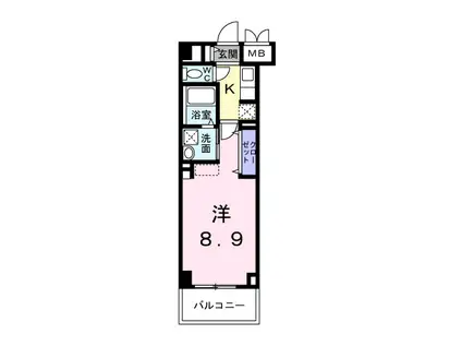 ザ ベース東姫路(1K/4階)の間取り写真