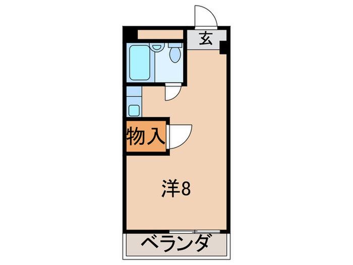 ワンライフ甲陽(ワンルーム/2階)の間取り写真
