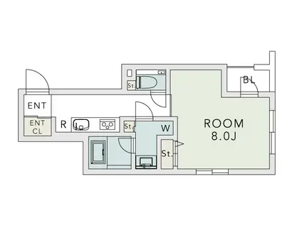 エスペランサ荻窪(1K/3階)の間取り写真