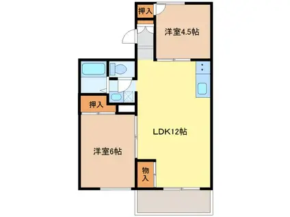 ホワイトコーポアサイII(2LDK/1階)の間取り写真