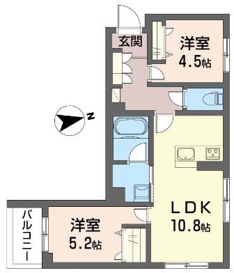 マリンレジデンス(2LDK/3階)の間取り写真