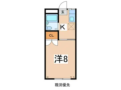 ライオンズハイツT(1K/2階)の間取り写真