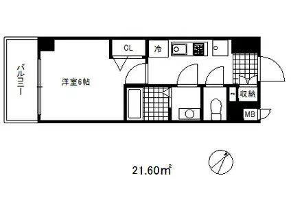 プレサンス神戸元町ベルシオン(1K/3階)の間取り写真