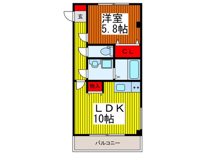 レスパース(1LDK/3階)の間取り写真