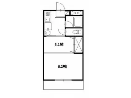 レジデンスプアクラ(1DK/1階)の間取り写真