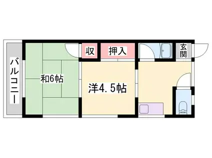 サリーズ西明石(2K/2階)の間取り写真