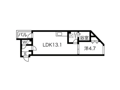 LIEN KUROKAWA(1LDK/2階)の間取り写真
