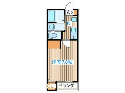 ルミエールAK(1K/2階)の間取り写真