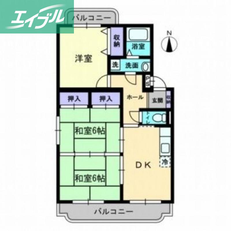 エスポワール(3DK/3階)の間取り写真
