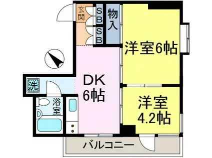 アフェールJ新小岩(1DK/3階)の間取り写真