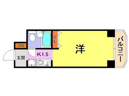 メゾン・ド・エコール(ワンルーム/3階)の間取り写真