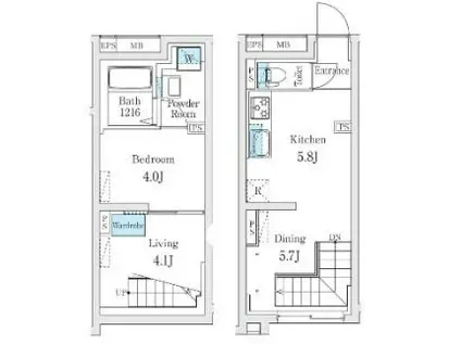 FIKA代々木上原 フィーカ代々木上原(1LDK/1階)の間取り写真