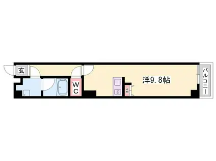 THE MUSE神屋町(1K/6階)の間取り写真