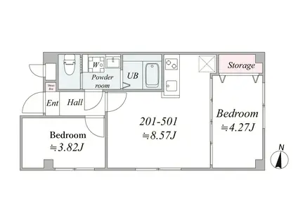 ARPEGE GRANDE(2LDK/4階)の間取り写真