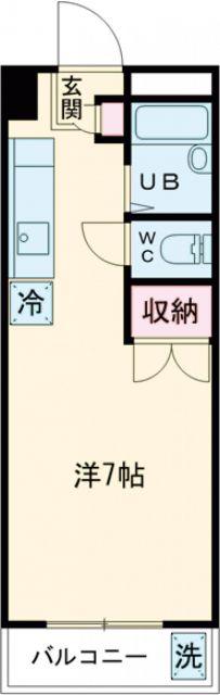 ドミール楠(ワンルーム/2階)の間取り写真