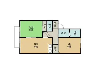 セジュール小野(2LDK/2階)の間取り写真