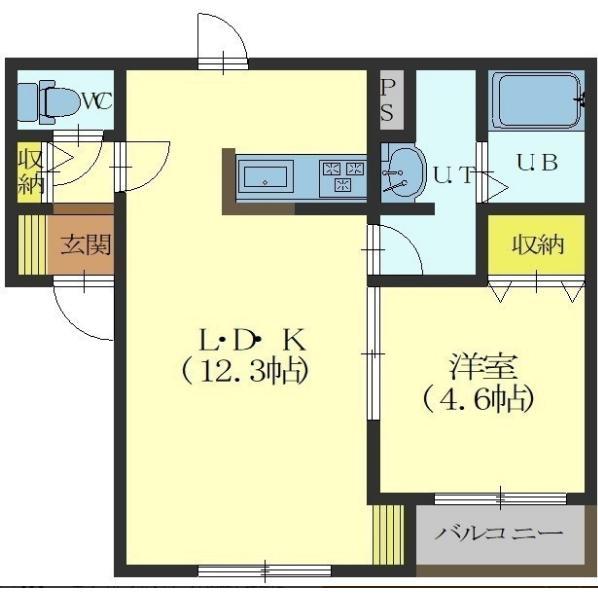 KELII駒場車庫(1LDK/2階)の間取り写真