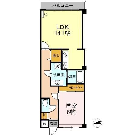 GRANDLATOUR(1LDK/4階)の間取り写真
